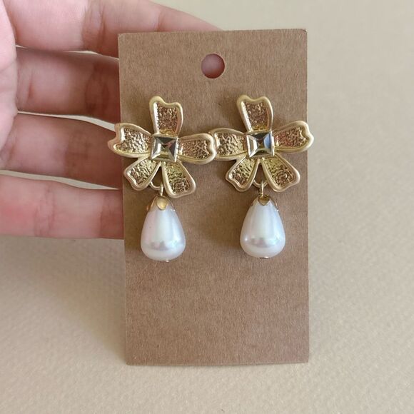 Pearl drop earrings N1542 - Picture 2 of 4